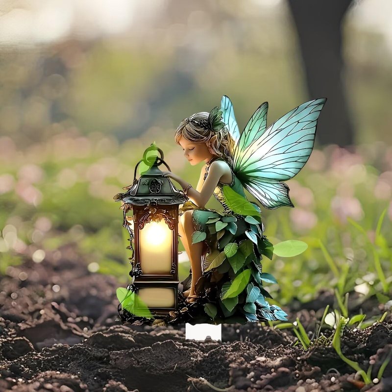 Fairy Acrylic Potted Plant Stake, Decorative Ornament for Indoor/Outdoor Flower Pots, Ideal Gift for Yard & Lawn Landscape Beautification（AB-072）