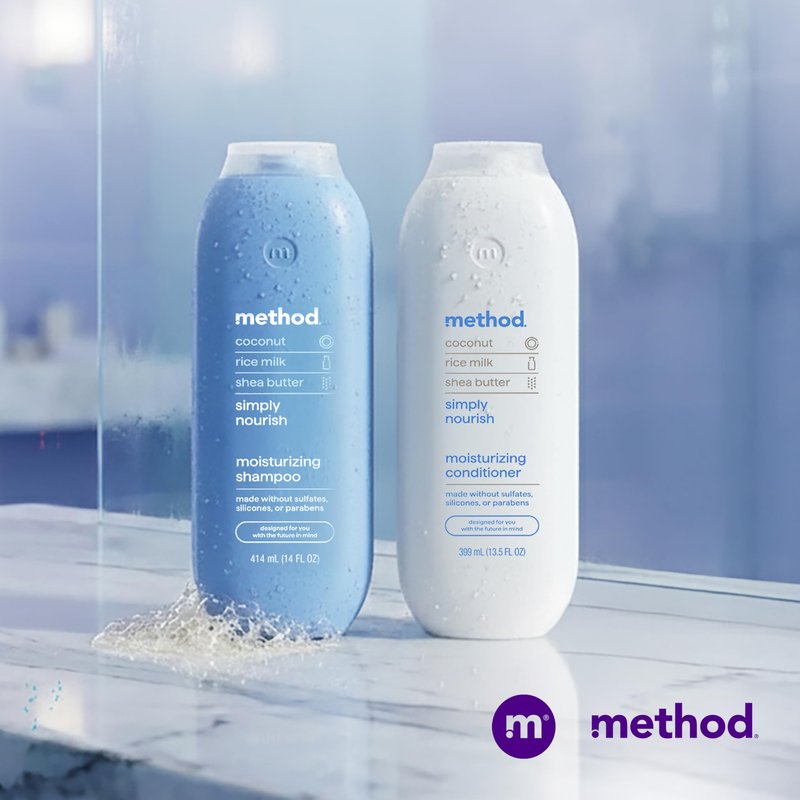 Method Moisturizing Shampoo, Simply Nourish - Hydrates and Revives Dry Hair, Safe for Color-Treated Hair – Sulfate Free and Cruelty Free - 14 oz