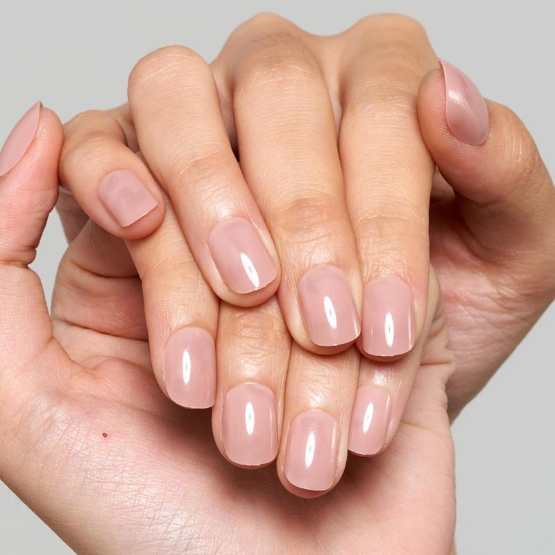 GLAMERMAID Nude Pink Short Press-On Nails - Natural Extra Short Squoval Gel Fake Nails for Women | Reusable Acrylic Manicure Kit