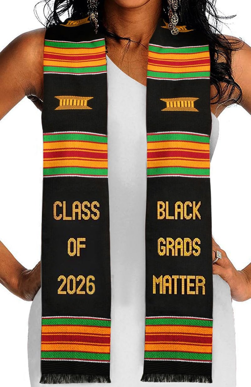 Kwabla's Black Grads Matter Stole 2026 | Kente Graduation Stole 2026 | Kente Stole Class of 2026