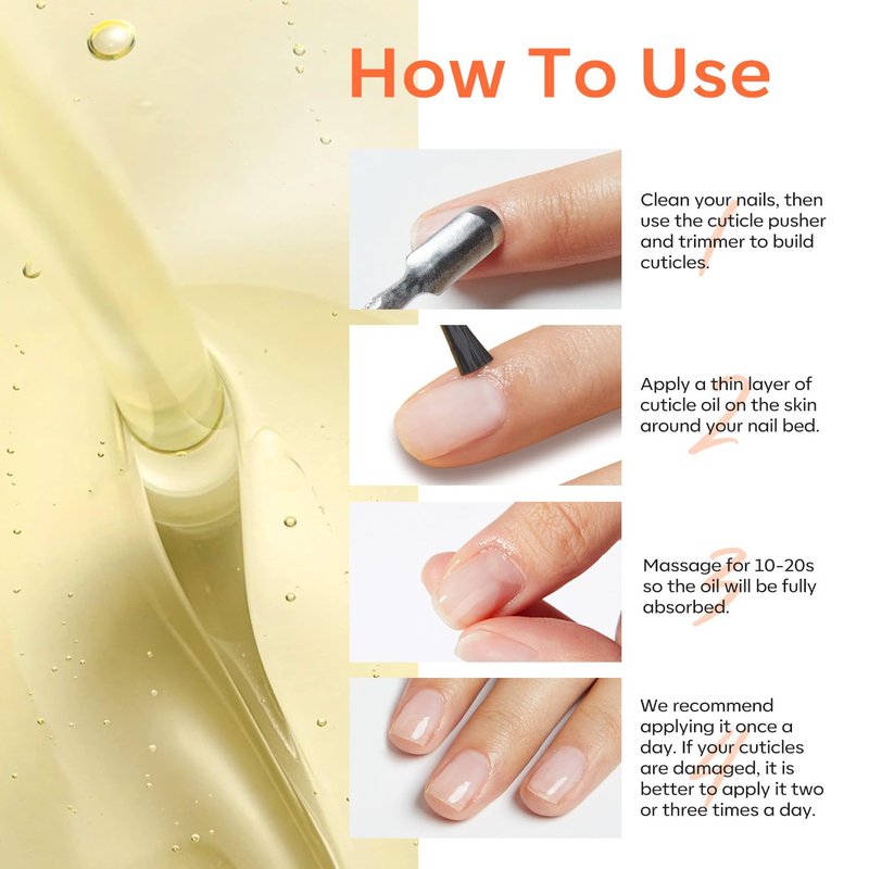modelones Nail Strengthener Cuticle Oil for Nails Growth Oil Nail Oil for Growth and Strength Repairs Cuticle & Promote Nail Care Moisturize Dry Skin 15ml