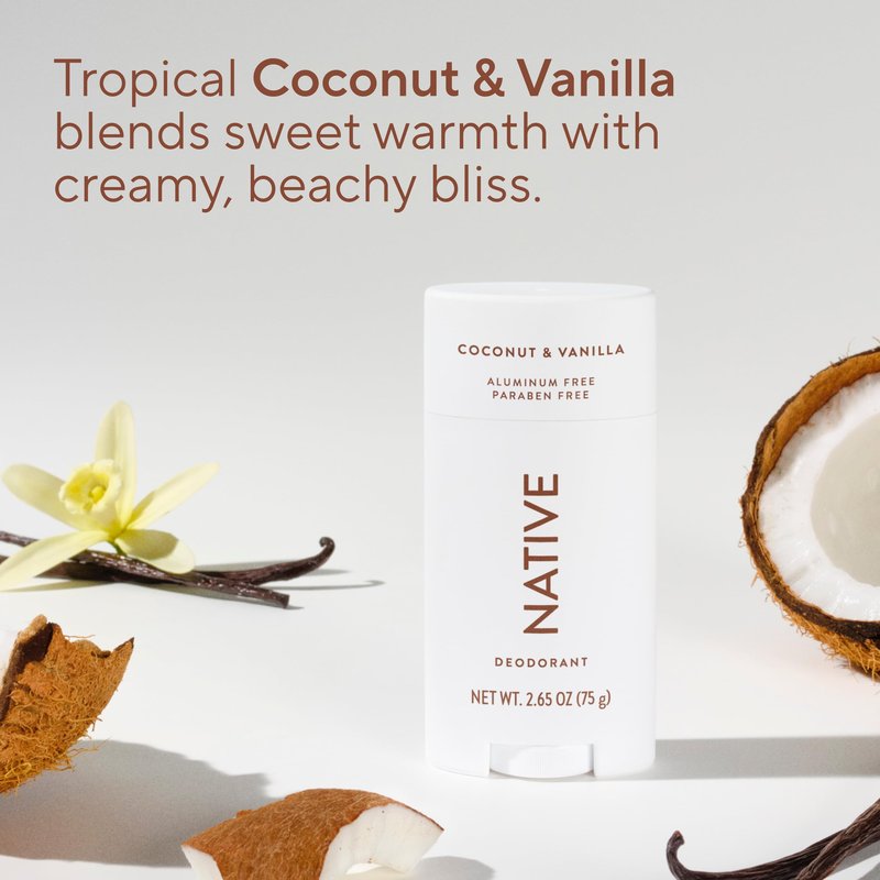Native Deodorant Contains Naturally Derived Ingredients, 72 Hour Odor Control | Deodorant for Women and Men, Aluminum Free with Baking Soda, Coconut Oil and Shea Butter | Coconut & Vanilla, 3-Pack