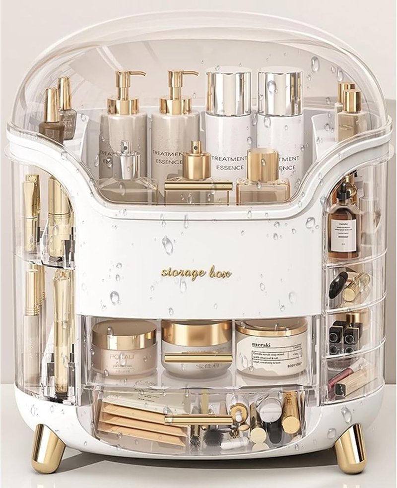 Omeily Large Makeup Organizer - Clear Vanity Storage Box for Cosmetics & Skincare | Easy Visibility