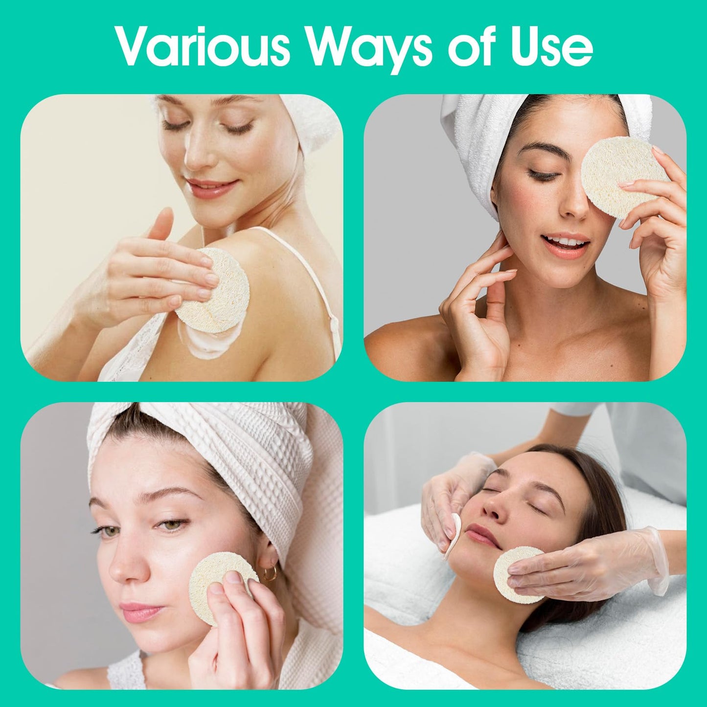 20Pcs Exfoliating Pads, Ymapinc Face Loofah, Scrub Pads for Massage/Cleaning, Exfoliator Scrubber Sponge, Facial Loofah Sponge for Makeup Removal & Bathing