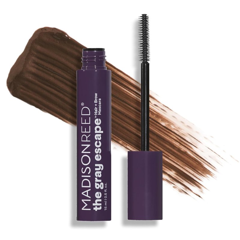 Madison Reed Gray Escape Hair & Brow Mascara - Quick-Dry, All-Day Coverage | Medium Brown - 15mL
