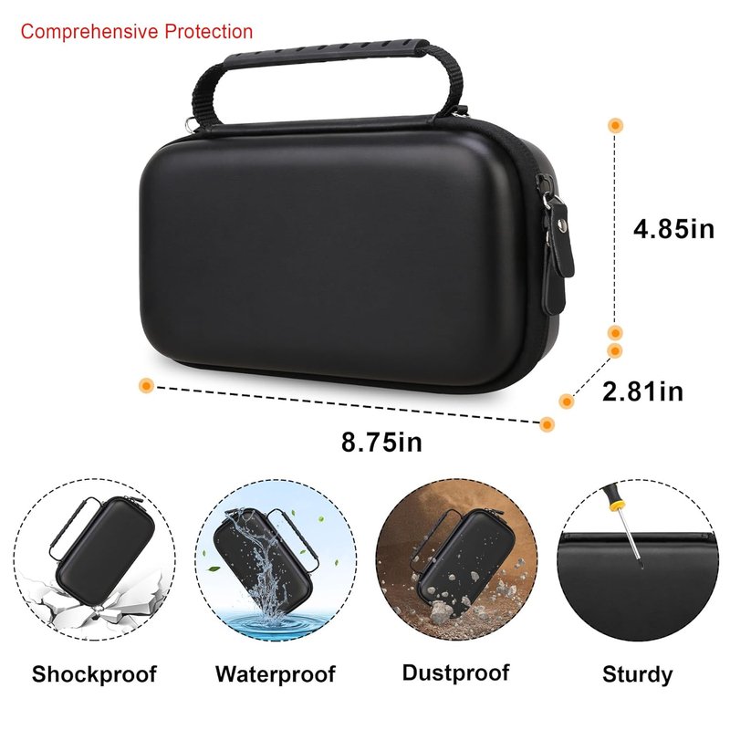 Portable Inhaler Nebulizer Carrying Case - Travel Bag for Adults & Kids | Black