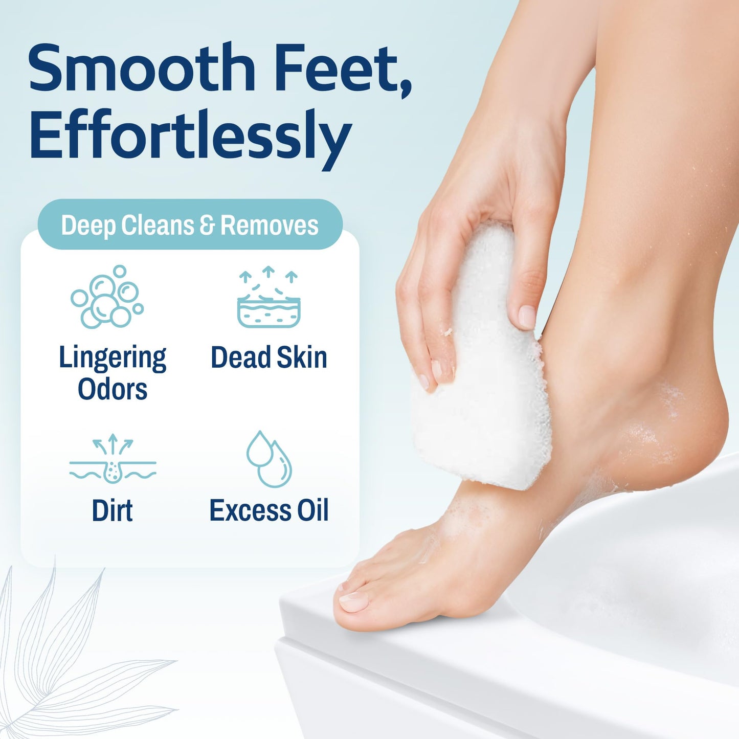HartFelt Foot Exfoliating Sponge | Chemical-Free Foot Scrubbers for Smooth & Soft Feet | Gentle Sponge Pad for Callus Removal, Dead Skin & Cleansing | Made in USA - 1 Count