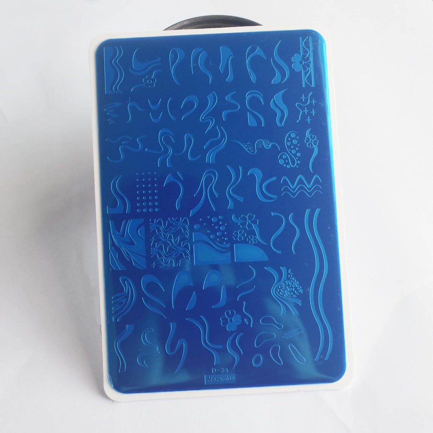 Skiennix Nail Stamping Plates - Geometric Wave & Floral Designs | 2-Piece Stainless Steel Set 14.5×9.5cm
