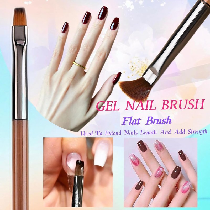 Nail Art Liner Brushes Set - 5 Pcs Thin Gel Brush for Precision Nail Design | Sizes 7-25 mm