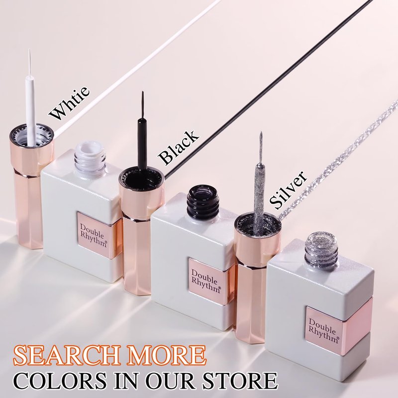 Metallic Gel Liner Nail Art - 15ml Bronze Chrome 3D Effect Polish | White Liner Art (L1006)