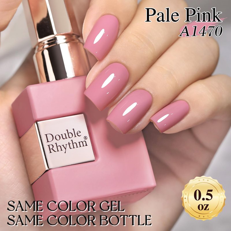 Double Rhythm 15ML Gel Nail Polish Pure Sheer Same Color Same Bottle Soak Off Gel Polish Art Manicure Salon DIY at Home for Women (Pale Pink-A1470)