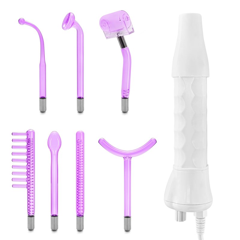 Hi Frequency Facial Care Tool Skin Tonning Device with 7 Electrode Tubes 2 Colors Options Elitzia ETSC640NP (Purple)