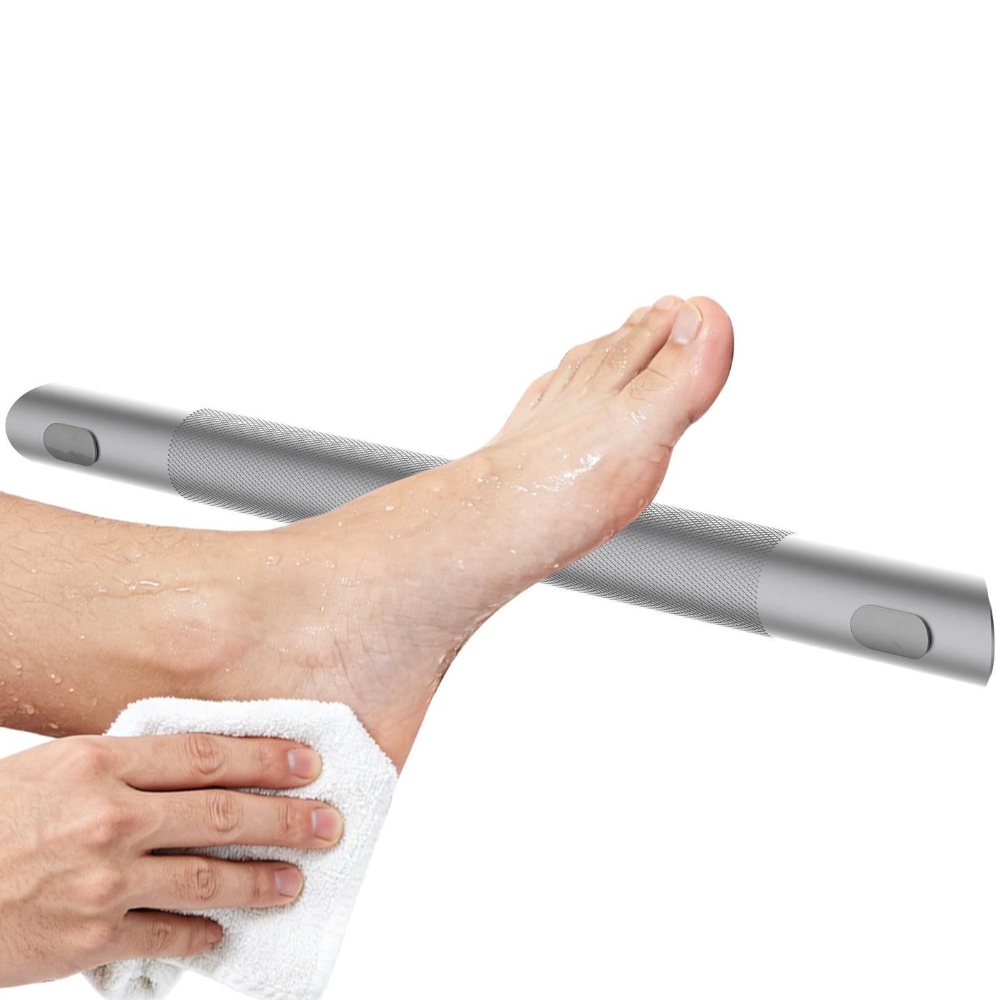 UFVCOV Brushed Nickel Shower Foot Rest Bar, Non-Slip Knurled Stainless Steel Foot Ledge for Shaving Legs, Wall Mounted Pedicure Foot Rest Step, Bathroom Corner Shower Accessories
