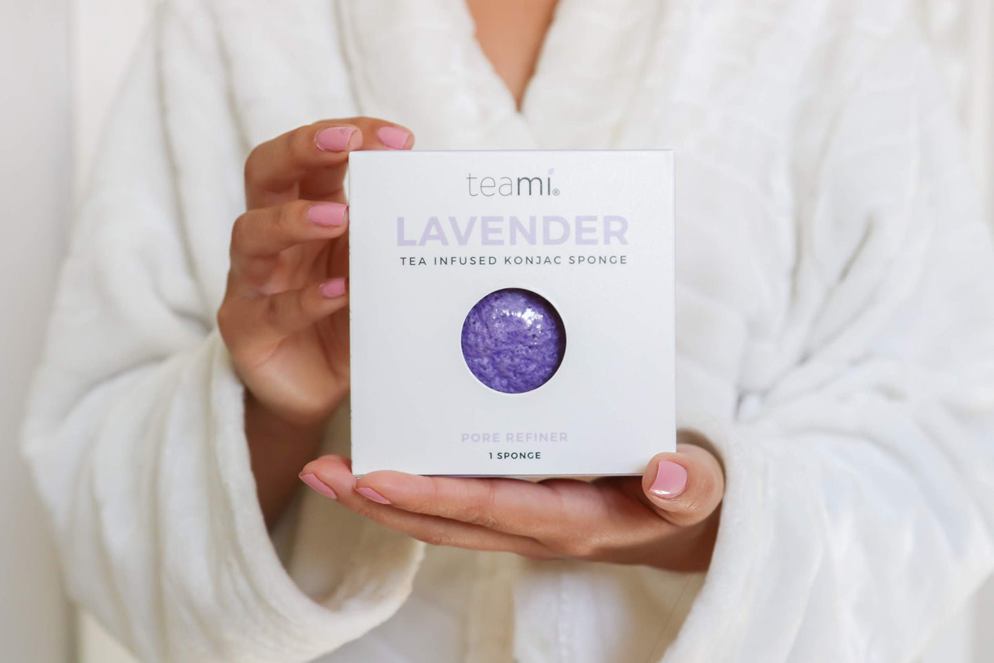 Teami Exfoliating Konjac Facial Sponge - Cleansing Pore Refining Face Sponges (Lavender)