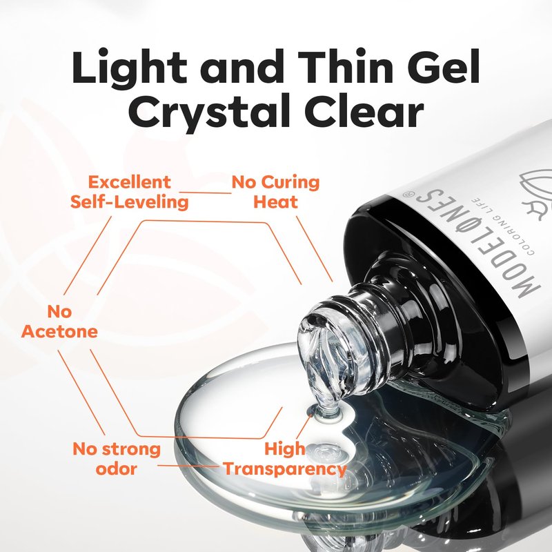 Modelones Non-U V Gel Base Coat - Quick Dry Peelable Formula for Thin & Weak Nails | 10ml