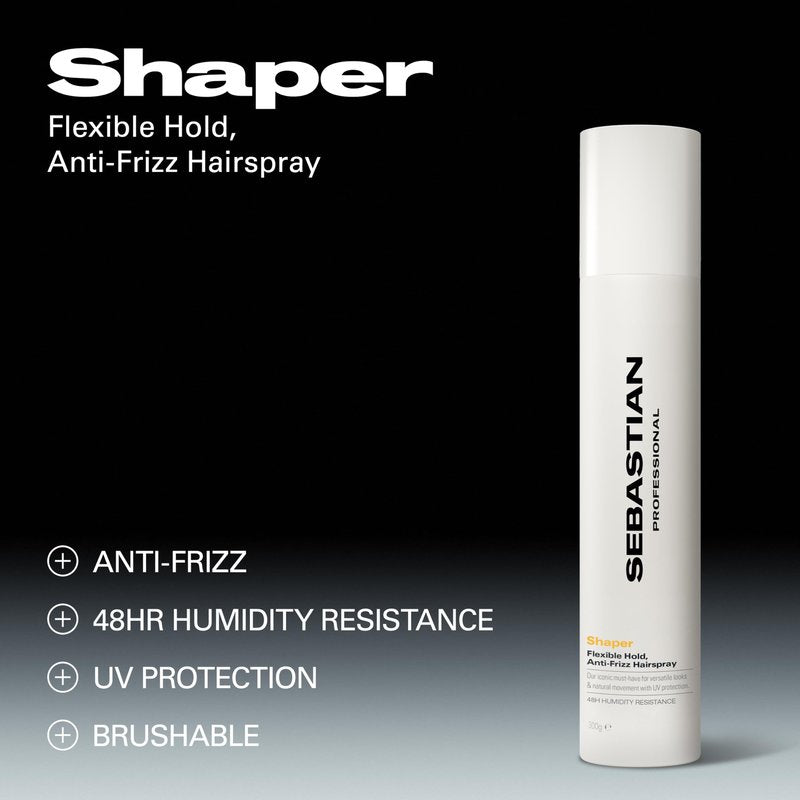 Sebastian Professional Shaper Hairspray, 50 VOC% | Flexible to Medium Hold | Brushable with Control | 10.6 oz
