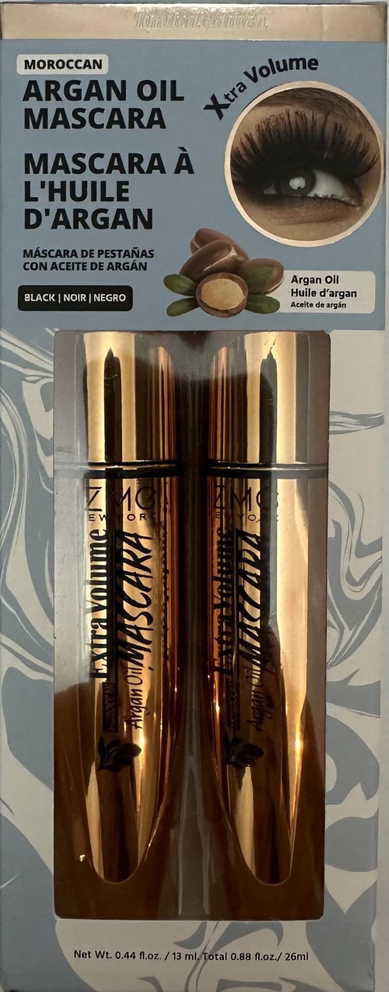 IZME New York Argan Oil Mascara Extra Volume TWIN PACK, 2 Mascaras / 13 ml Each, Black