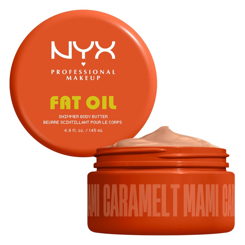 NYX PROFESSIONAL MAKEUP Fat Oil Body Butter in Caramelt Mami, Caramel Scented Body Cream with Avocado Oil and Shea Butter for 24 HR Hydration, Fast Absorbing, Whipped Formula, Vegan & Cruelty-Free
