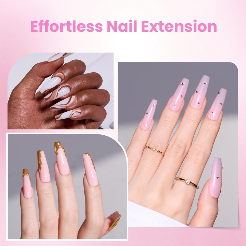 Beetles Tipex Lite Apex Nail Tips, Coffin Long, 512pcs 16 Sizes,Pre-Building Pre-Etched Acrylic Nail Tips for Flat Nails & Natural Nail Beds