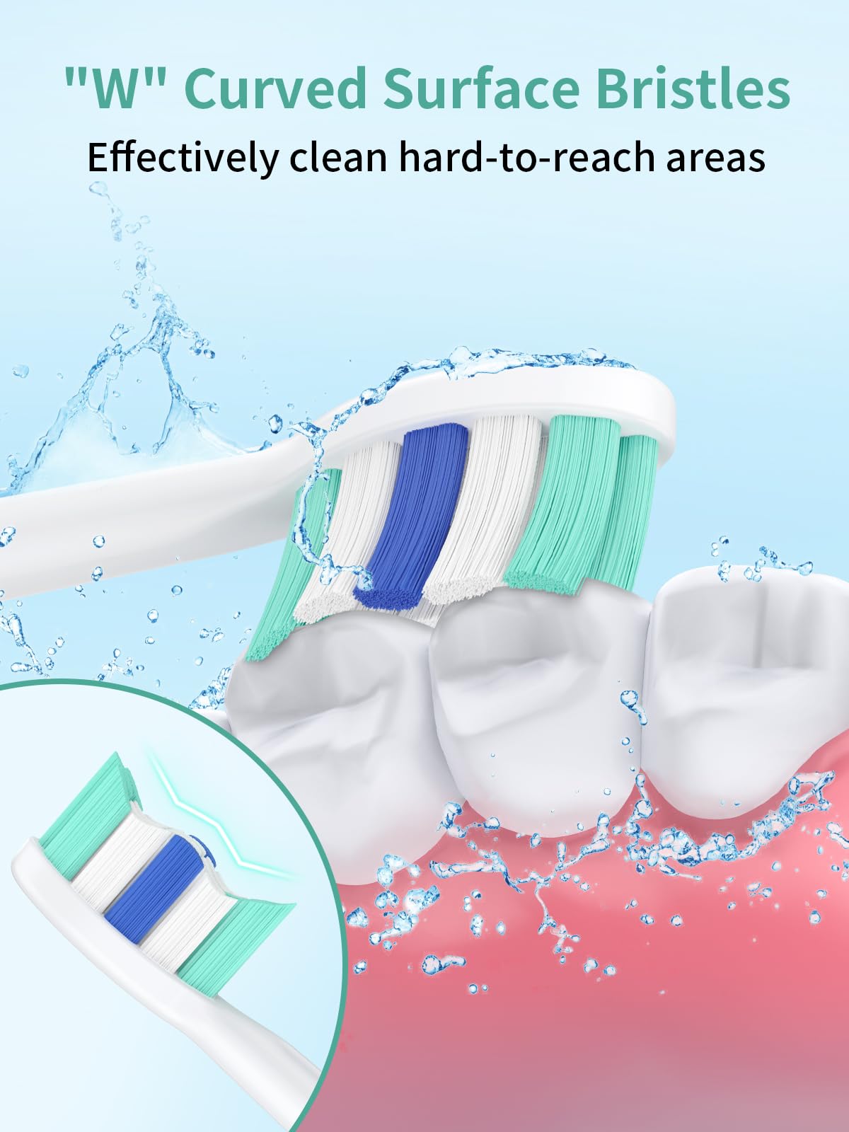 OLINS KAKO Replacement Brush Heads for Philips Sonicare Toothbrush Handles Toothbrush Heads for Sonicare (Pack of 8)