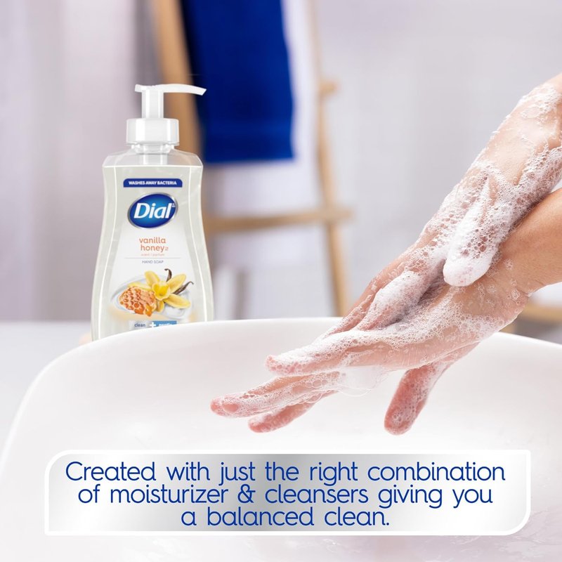 Dial Liquid Hand Soap - Vanilla Honey Scent, Moisturizing Formula | 7.5 fl oz, Pack of 12