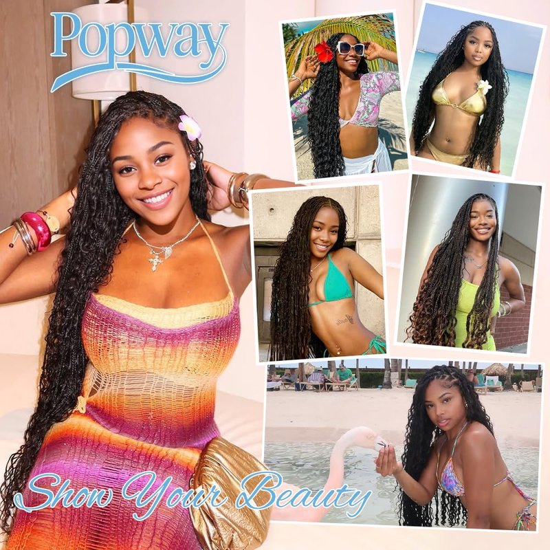 Boho Braiding Hair - 150g 20 Inch Curly Deep Wave Bundles | Natural Color 12A Quality