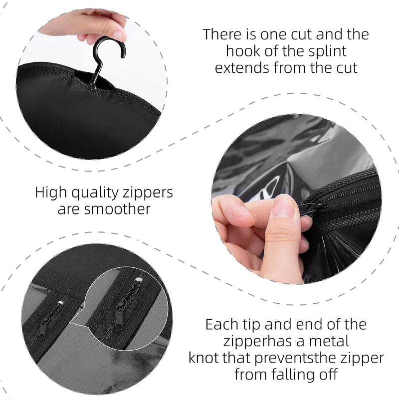 Hair Extension Holder - 2PCS Wig Stand & Organizer for Multiple Wigs | Black Hanger & Storage Bag