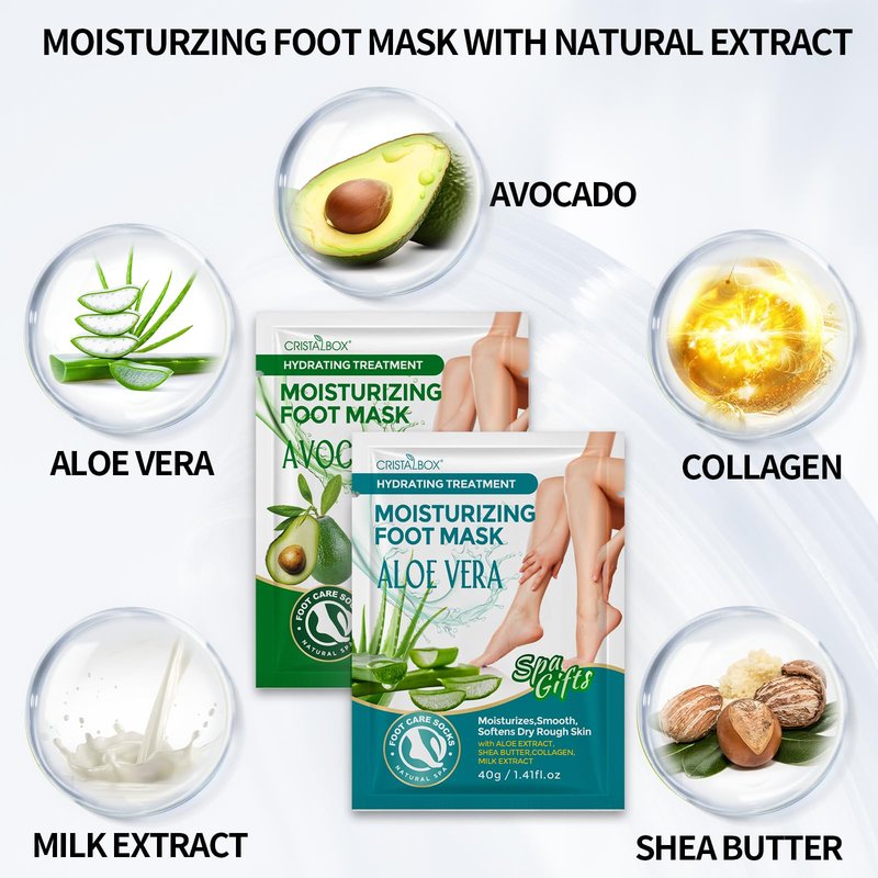 3 Pcs Foot Peeling Mask & 5 pcs Moisturizing Foot Mask ,Exfoliator Peel Off Calluses Dead Skin Callus Remover, Dry Skin Moisturizer for Soft Smooth Touch Feet,Foot Care Spa Peeling Gifts for Women Men