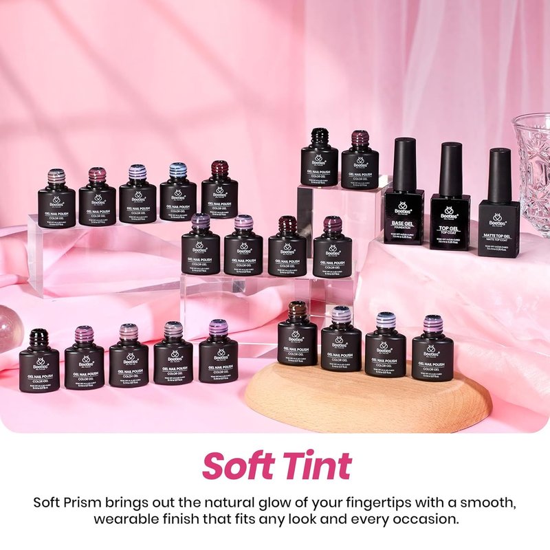 Beetles Soft Tint Nude Gel Nail Polish Set - 20 Colors, Sheer & Glossy Finish | 23PCS for French Nail Art