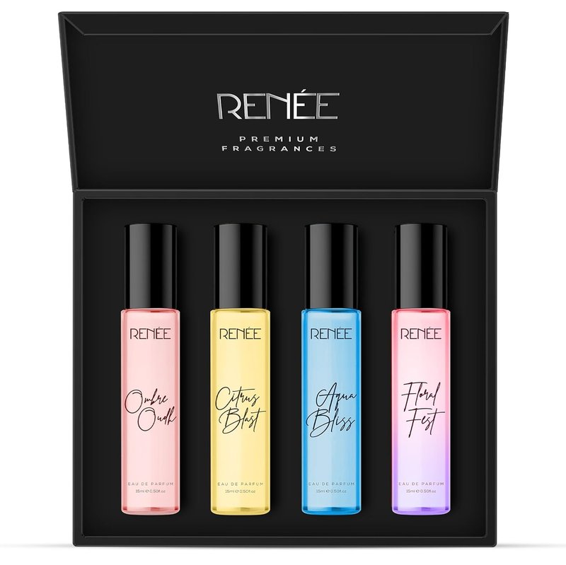 RENEE Premium Fragrance Gift Set - Eau De Parfum Collection | 4 Travel-Friendly Mini Perfumes for Women, 0.50 fl oz Each