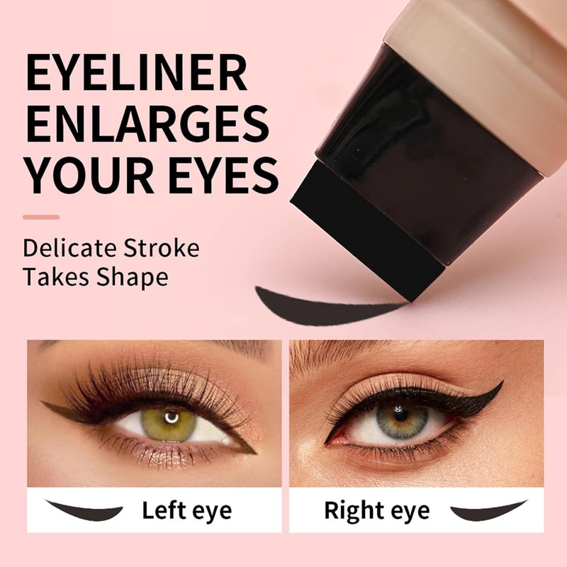 Skiennix 2-Piece Eyeliner Stamp Set - Long-Lasting Waterproof Eye Makeup | Black & Brown, Smudge-Proof Finish