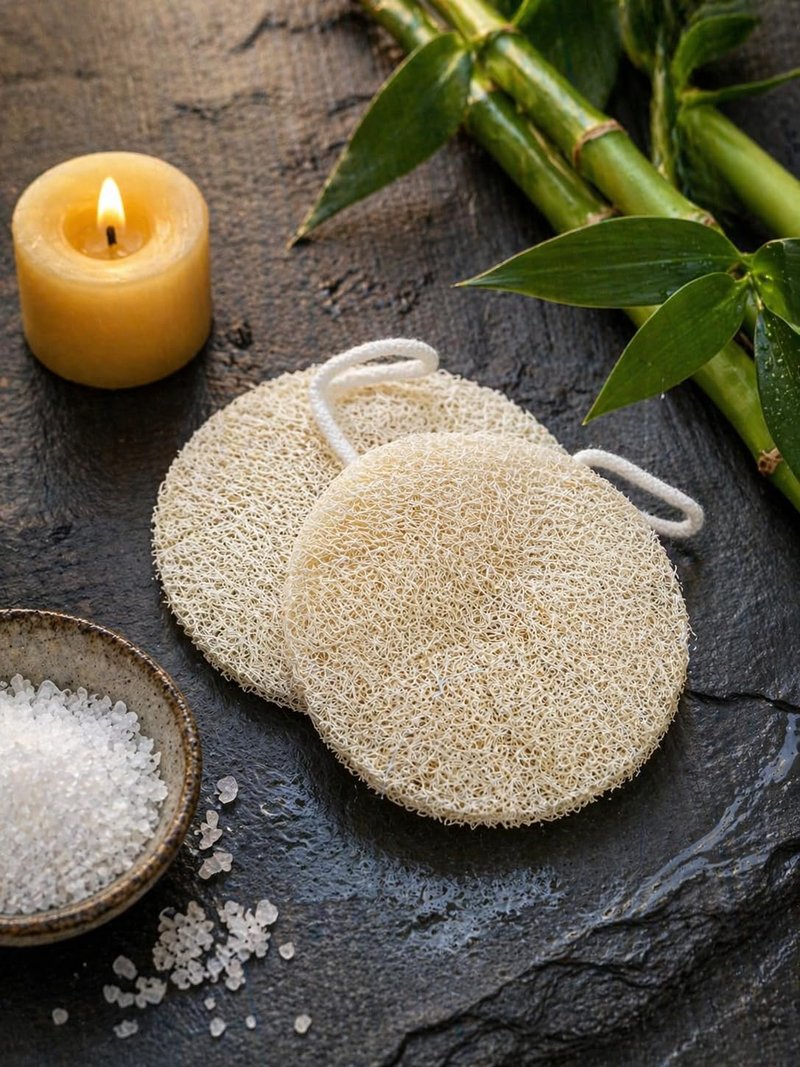 Natural Loofah Sponge 2 Pack, 100% Real Luffa Body Scrubber for Shower, Exfoliating Bath Sponge for Face & Body, Egyptian Loofah for Men and Women, Biodegradable, Oval Shape, Personal Care Bath Tool