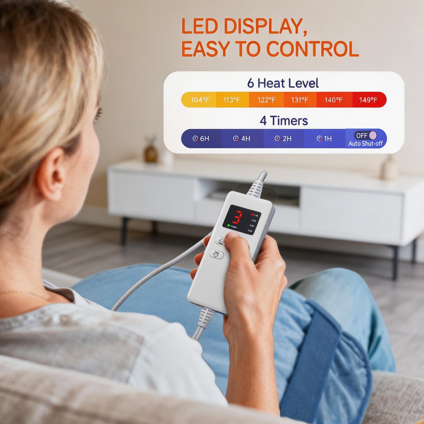 Wearable Heating Pad for Back Neck and Shoulders, Heating Wrap for Pain Relief, Gifts for Mom Grandma Women, Birthday Gifts for Women Men, Gifts for Women, Mothers Day Gifts