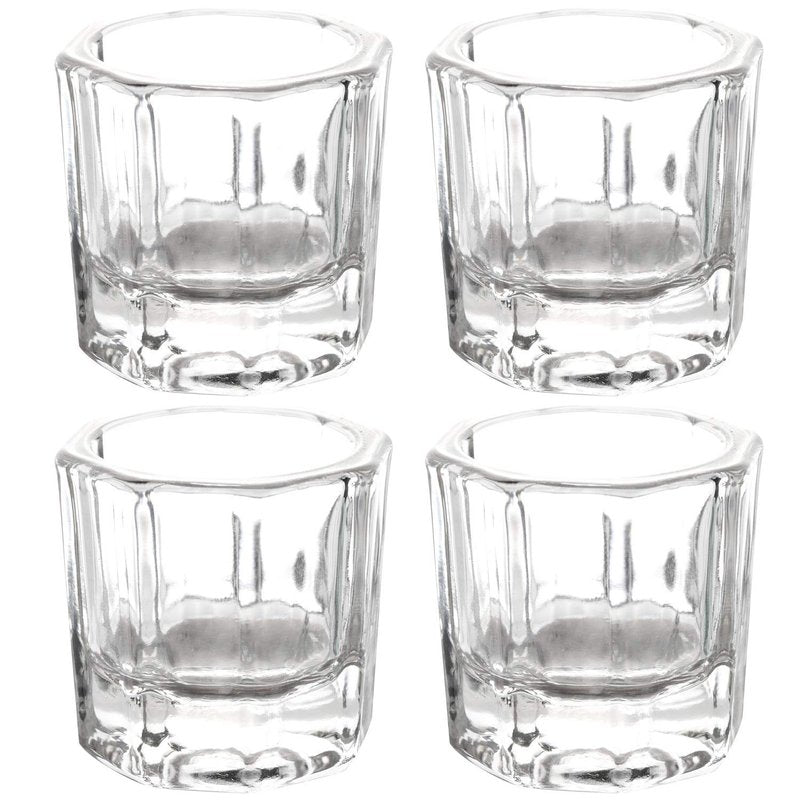 4 Pieces Acrylic Dappen Dish Nail Dapping Dish Nail Powder and Liquid Holder Glass Bowl Crystal Cup Nail Supplies