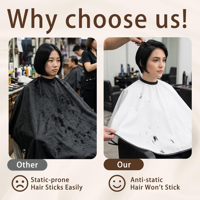 JahoneCo 4Pcs Short Barber Cape Makeup Cape with Adjustable Neckline, Hair Cutting Capes Salon Capes wth Durable Reusable Nylon for Hairdresser Artist Clients, 4 Colors