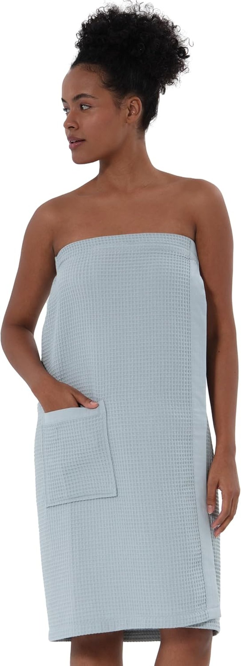 SEYANTE Women's Organic Waffle Spa Wrap - GOTS Certified 100% Turkish Cotton, Lightweight & Adjustable