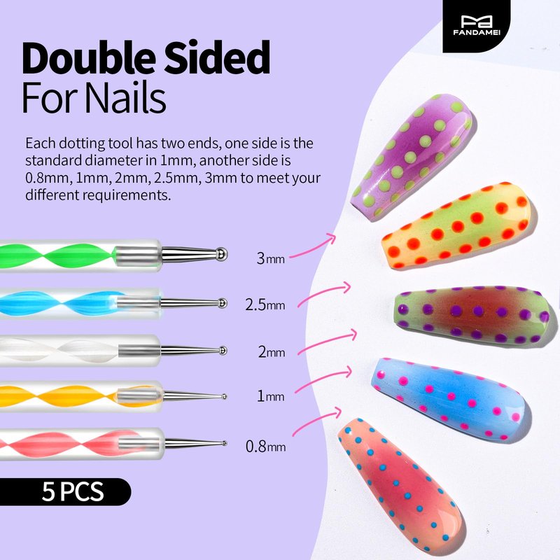 FANDAMEI Nail Design Tools, Nail Art Tools, Nail Brush, Nail Art Kit With Nail Stand, Nail Holder For Painting Nails, Nail Art Brushes, Nail Dotting Tool, Nail Art Palette, Nail Tools For Nail Art