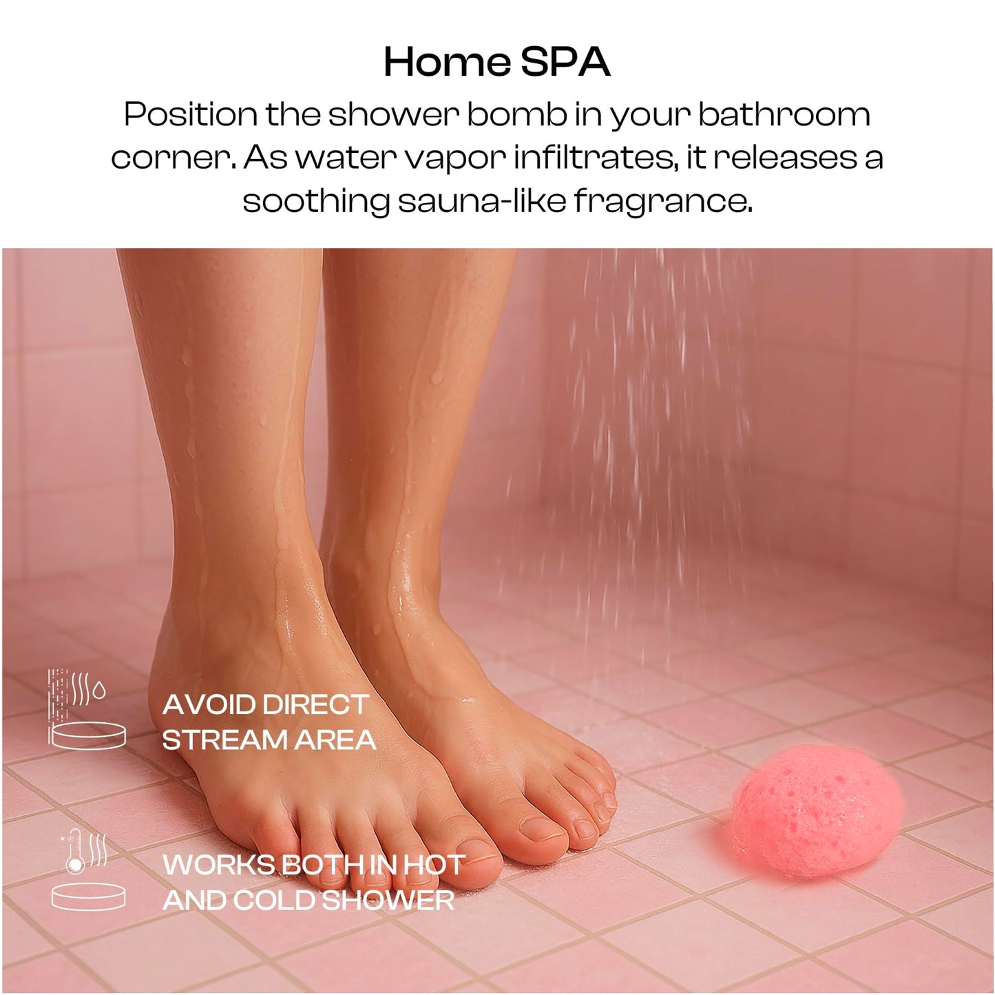 Rose Shower Steamers Gifts for Women, 6 Heart-Shaped Aromatherapy Tablets