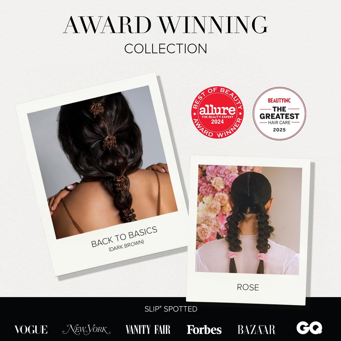 SLIP Amazon Exclusive Skinny Scrunchies: Anti-Crease, Anti-Breakage Slipsilk™ Design Protects Delicate Hair | Includes 3 Pure Silk Scrunchies, Fresh