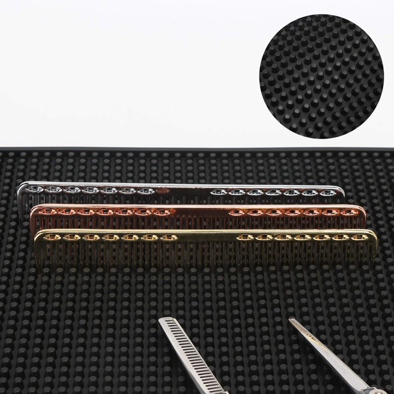 Barber Mat for Clippers, Segbeauty 11.8 x17.5 inches Anti-Slip Flexible Rubber Barber Mat for Stations Scissors Salon Tools Countertop Protection Mat for Bar Service Sink Mat Beauty Salon Station Pad