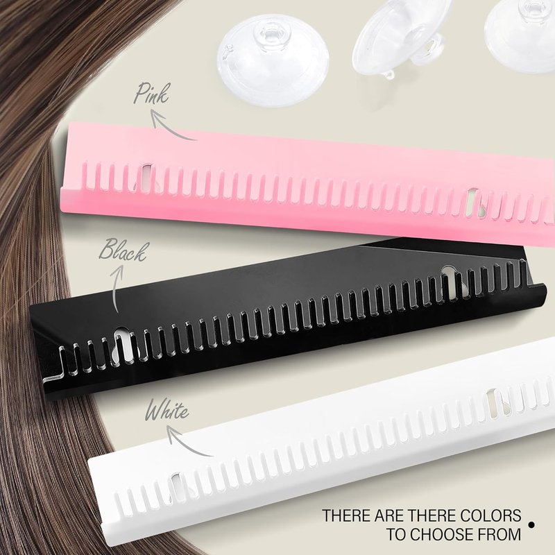 Hair Extension Hanger - Weft Storage Rack for Washing & Styling | Pink Professional Organizer for Clip-In Extensions