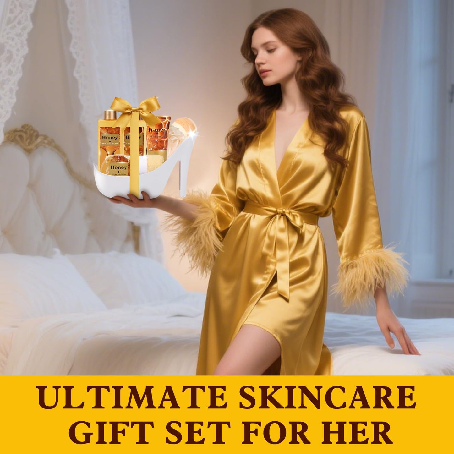 Spa Luxetique Gifts for Women High Heel Gift Set for Women 8pcs Spa Gift for Womens Nourishing Honey Birthday Gifts for Womens Mom Grandma Wife Coworker