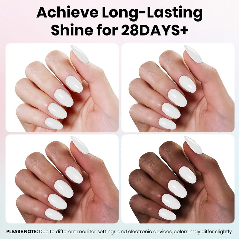 Beetles HEMA Free Gel Polish Set 15ml, White Gel Nail Polish with Gel Base and Top Coat, UV LED Soak Off Gel Polish Kit for Sensitive Nails, DIY French Tip Manicure