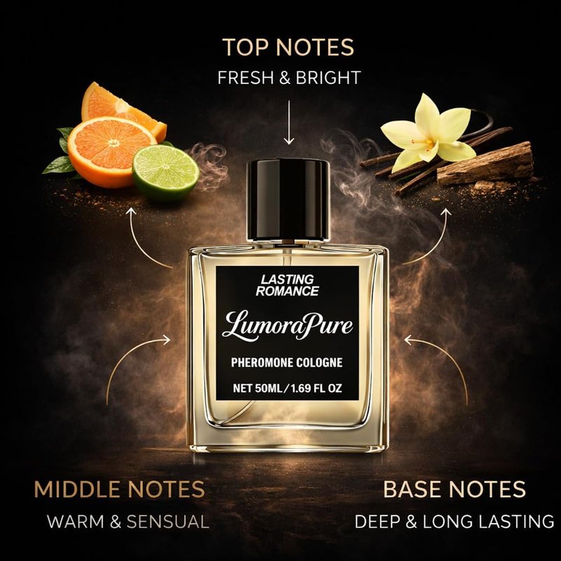 LumoraPure Pheromone Cologne for Men, Fresh Scent, Long-lasting Fragrance, 50 ml/1.69 fl oz.
