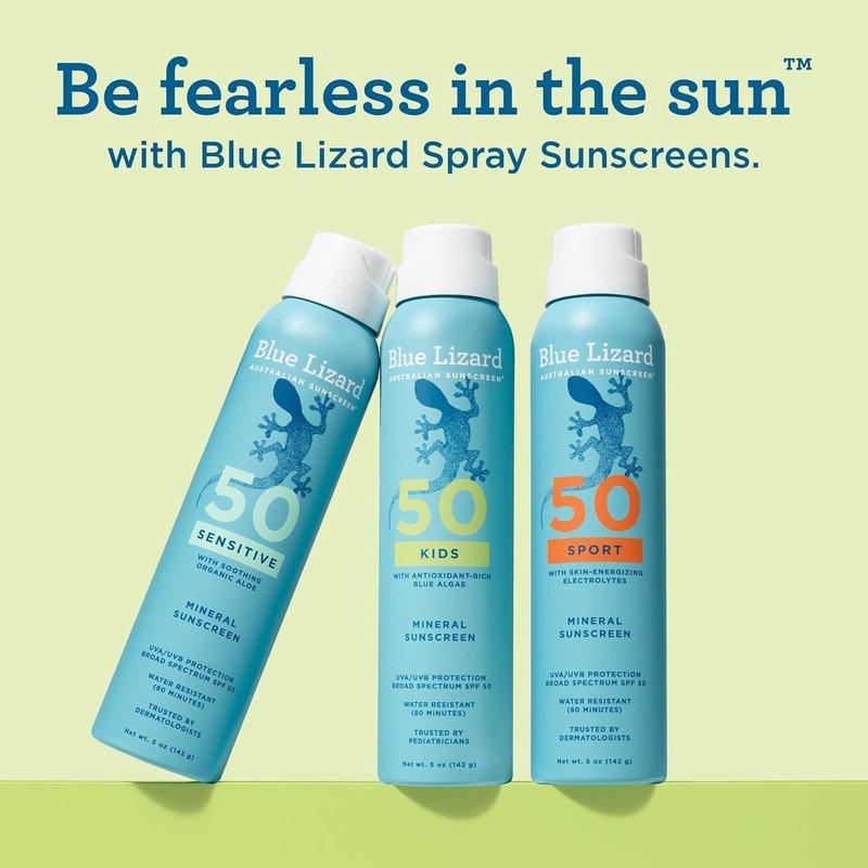 Blue Lizard Kids Sunscreen Spray SPF 50+ | Broad-Spectrum UVA/UVB Protection, Water-Resistant, 5 fl oz