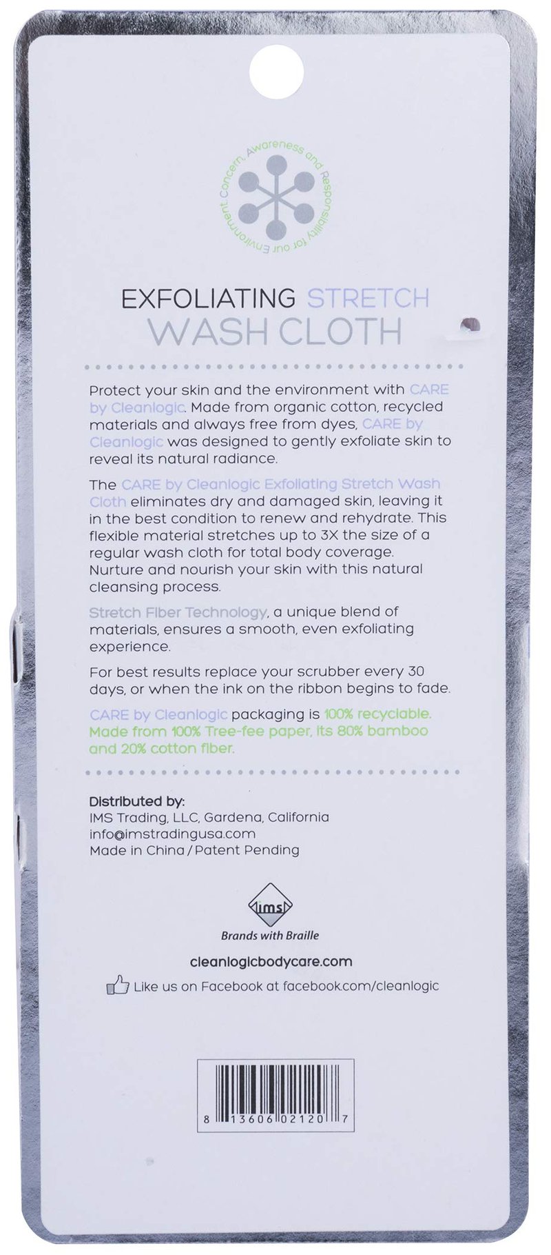 Care by Cleanlogic Exfoliating Stretch Wash Cloth (Pack of 3)