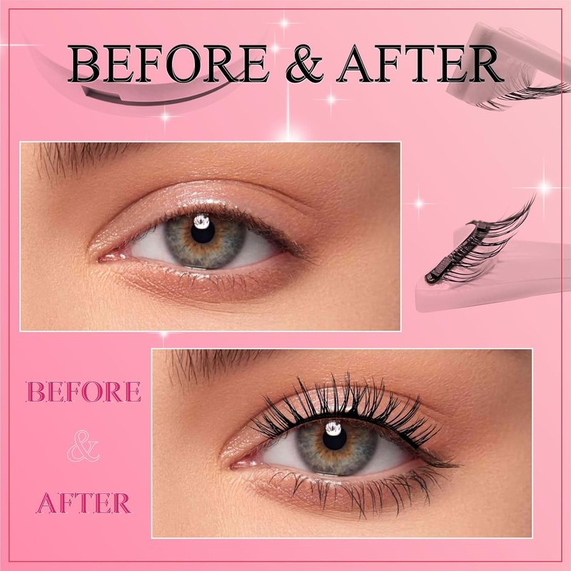 Magnetic Eyelashes - Natural-Looking, No Adhesive, Soft & Comfortable | Reusable 1 Pair