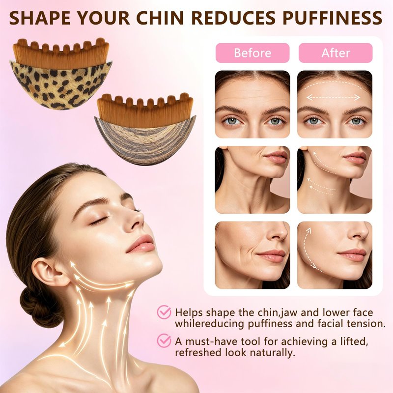 2PCS Lymphatic Drainage Gua Sha Face Brush for Sculpting, Lymphatic Contour Face Brush for Reduce Puffiness & Lift, Super Soft Manual Massager for Facial Cleansing with Portable Case