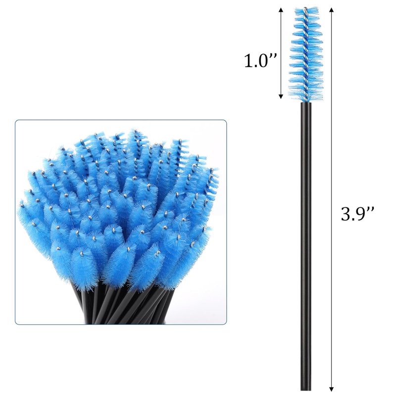 Disposable Mascara Wands - 500 Pack Eyelash Brushes for Extensions | Blue Spoolies