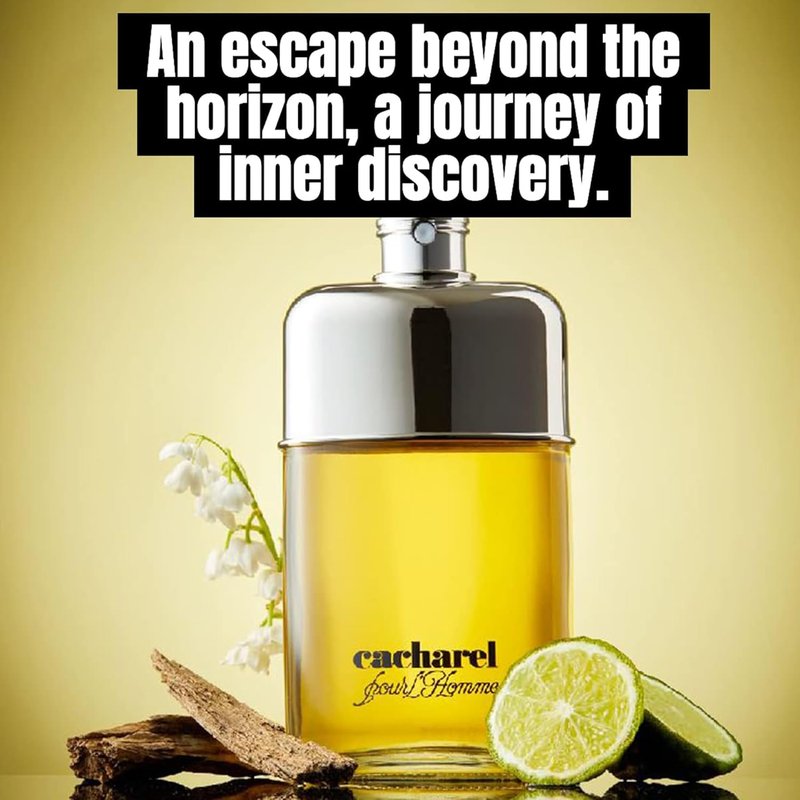 Cacharel Pour L'Homme Cologne for Men - Woody & Spicy Fragrance with Bergamot & Cedar | 3.4 Fl Oz